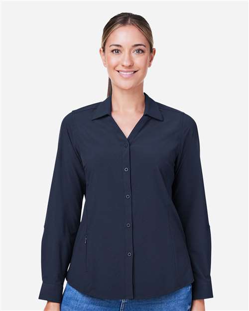 CORE365 CE510LW, Women's Ultra Uvp Marina Shirt, Classic Navy