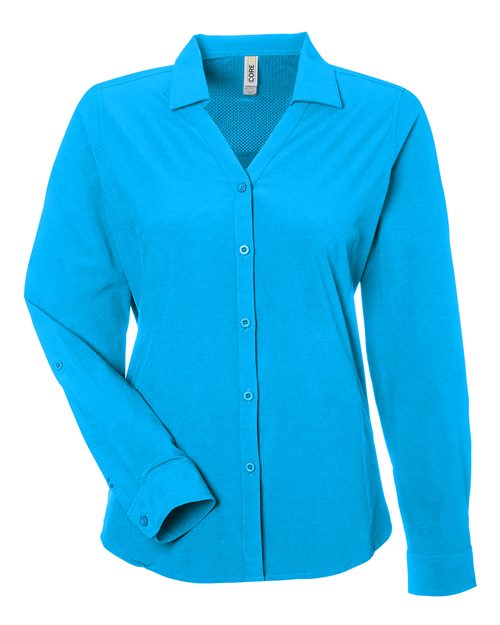 CORE365 CE510LW, Women's Ultra Uvp Marina Shirt, Electric Blue