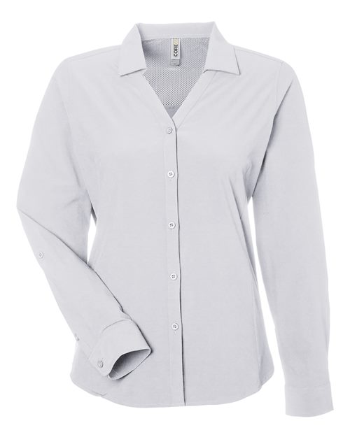 CORE365 CE510LW, Women's Ultra Uvp Marina Shirt, Platinum