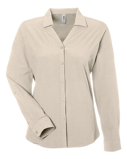 CORE365 CE510LW, Women's Ultra Uvp Marina Shirt, Stone
