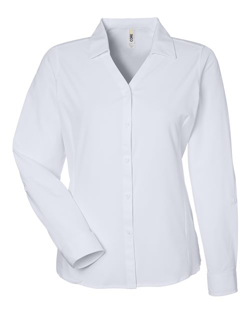 CORE365 CE510LW, Women's Ultra Uvp Marina Shirt, White