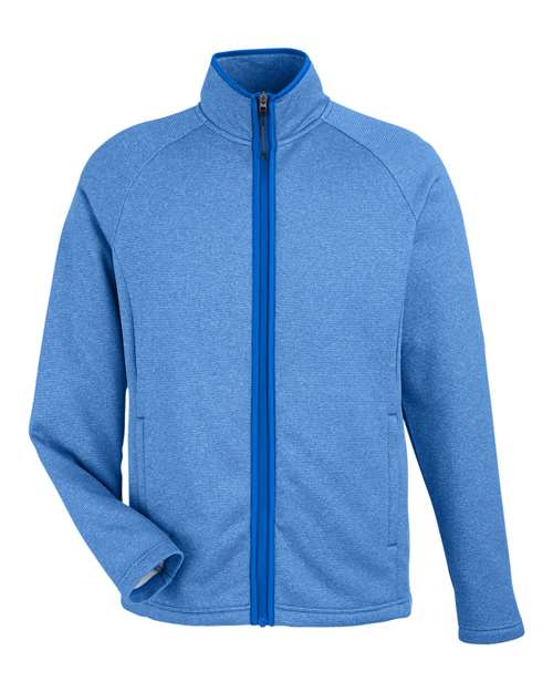 CORE365 CE72, Men's Venture Heathered Stripe Full-zip Jacket, True Royal/ White