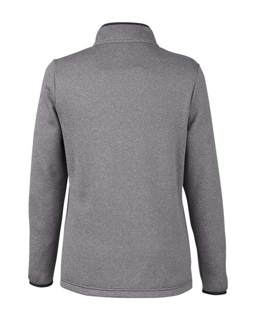 CORE365 CE73W, Women's Venture Heathered Stripe Quarter-zip Pullover, Black/ White
