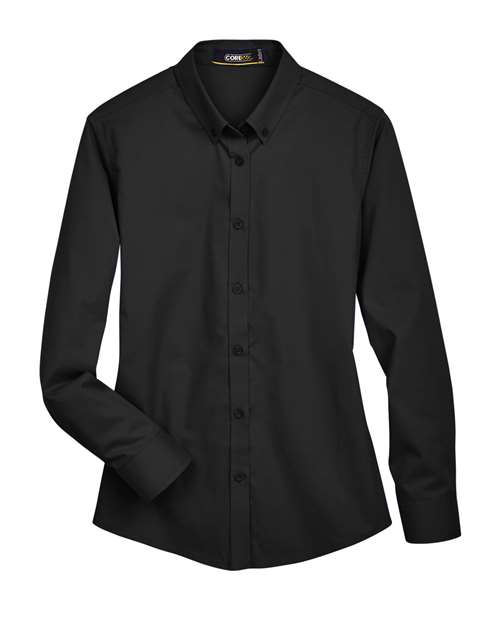 CORE365 78193, Women's Operate Twill Shirt, Black