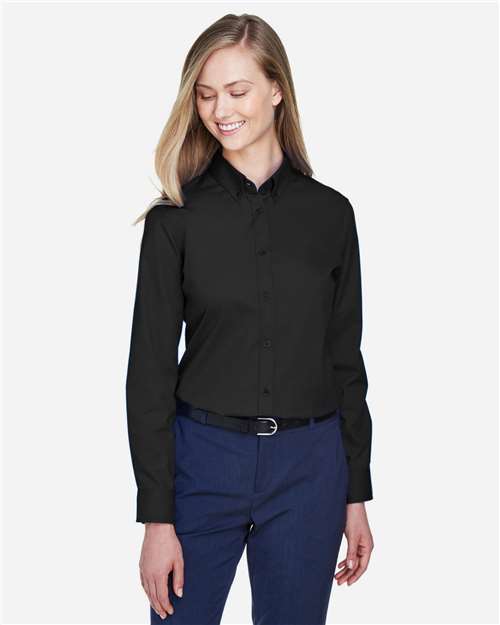 Women's Operate Twill Shirt - - 13268 Black 216A7 4-4.9 oz 78193 AB Exclusive Brands CA New ab CORE365 Cotton Dress Shirts Explore Corporate Explore Corporate Business Professional Explore Corporate Uniforms Long Sleeves New AB Polyester S&S Exclusive Brands Sun/UV Protection Tops Womens Wovens Wovens & Dress Shirts