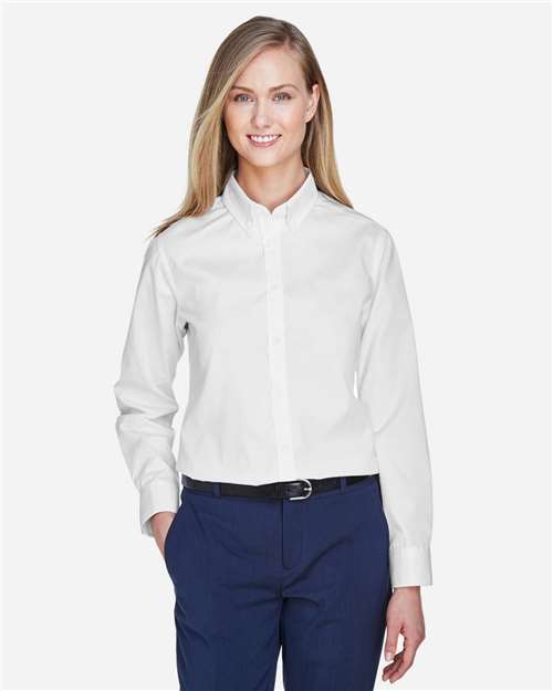Women's Operate Twill Shirt - - 13268 White 216A7 4-4.9 oz 78193 AB Exclusive Brands CA New ab CORE365 Cotton Dress Shirts Explore Corporate Explore Corporate Business Professional Explore Corporate Uniforms Long Sleeves New AB Polyester S&S Exclusive Brands Sun/UV Protection Tops Womens Wovens Wovens & Dress Shirts
