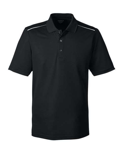 CORE365 88181R, Men's Radiant Performance Piqué Polo With Reflective Piping, Black