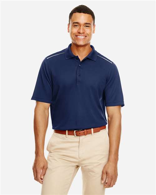 CORE365 88181R, Men's Radiant Performance Piqué Polo With Reflective Piping, Classic Navy