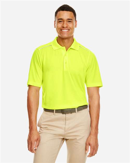 CORE365 88181R, Men's Radiant Performance Piqué Polo With Reflective Piping, Safety Yellow