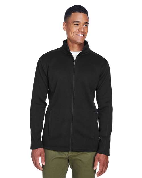Men's Bristol Full-Zip Sweater Fleece Jacket - - 13279 Black 708B2 9-9.9 oz AB Exclusive Brands CA New ab Devon & Jones DG793 Fleece Full-Zips Jackets Long Sleeves Mens & Unisex New AB Outerwear Pockets Polyester - 100% S&S Exclusive Brands Zips