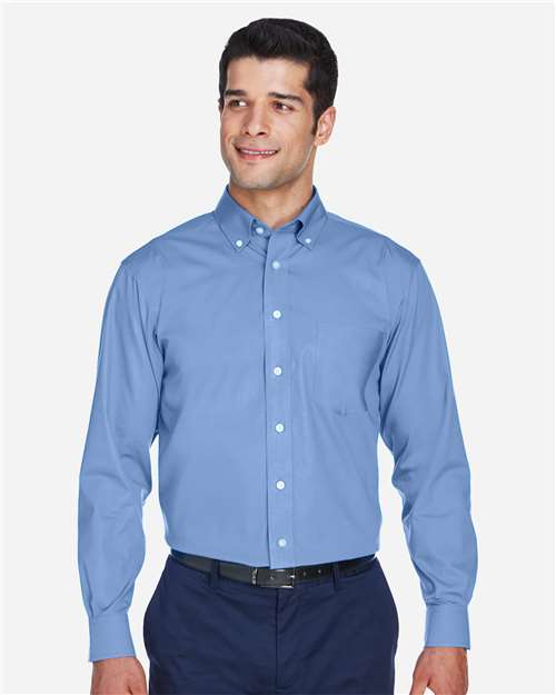Devon & Jones D630, Men's Crown Collection Oxford Woven Dress Shirt, Light Blue