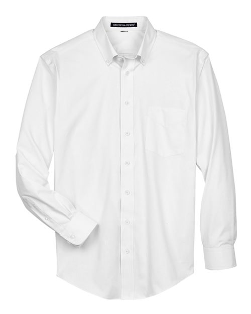 Devon & Jones D630, Men's Crown Collection Oxford Woven Dress Shirt, White
