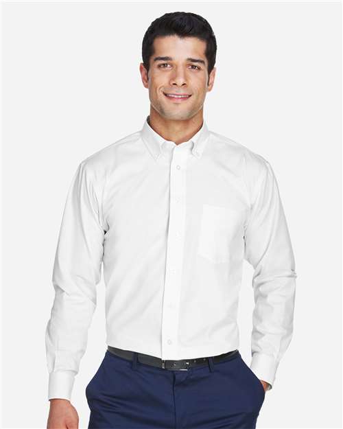 Devon & Jones D630, Men's Crown Collection Oxford Woven Dress Shirt, White