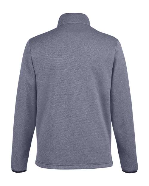 CORE365 CE73, Men's Venture Heathered Stripe Quarter-zip Pullover, Classic Navy/ White