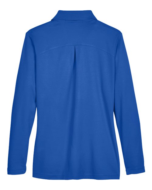 Devon & Jones DG20LW, Women's Crownlux Performance Plaited Long Sleeve Polo, True Royal