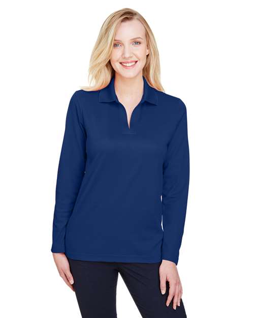 Women's CrownLux Performance® Plaited Long Sleeve Polo - - 13286 True Royal 5-5.9 oz 637B2 AB Exclusive Brands CA New ab Cotton Devon & Jones DG20LW Long Sleeves Moisture-Management New AB Performance Pique Polos Polos & Knits Polyester S&S Exclusive Brands Side Seams Sport Shirts Sun/UV Protection Tops UG Playbook Uniforming & Gifting Playbook - Corporate Uniformi Uniforming & Gifting Playbook Corporate Womens