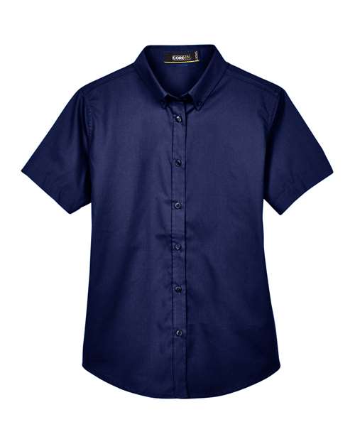 CORE365 78194, Women's Optimum Short Sleeve Twill Shirt, Classic Navy