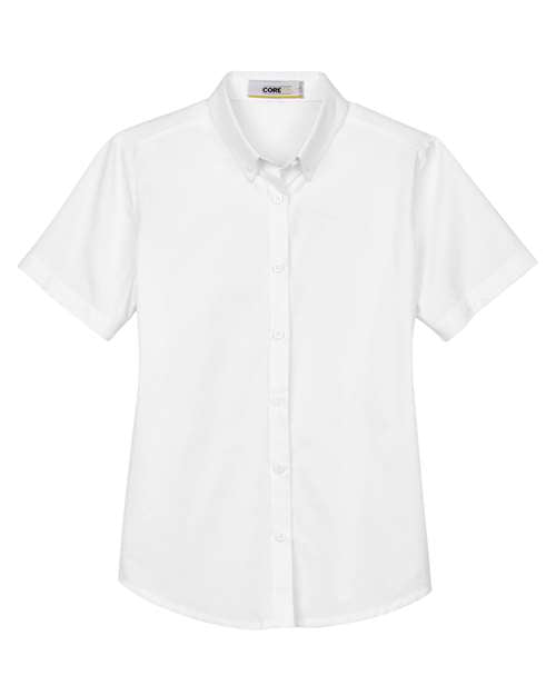 CORE365 78194, Women's Optimum Short Sleeve Twill Shirt, White