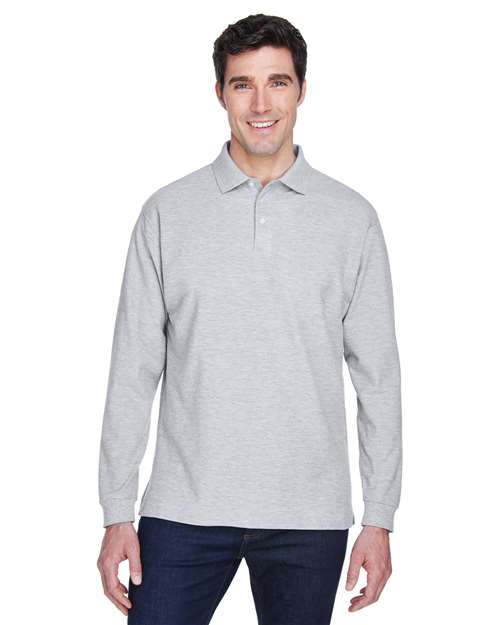 Men's Pima Piqué Long Sleeve Polo - - 13291 Grey Heather 2025 Polo Guide 2025 Polo Guide Uniforms 2025 Polo Guide Uniforms - Restaurant & Hospitalit 593B2 6-6.9 oz AB Exclusive Brands CA New ab Cotton - 100% D110 Devon & Jones Long Sleeves Mens & Unisex New AB Pique Polos Polos & Knits S&S Exclusive Brands Side Seams Sport Shirts Tops