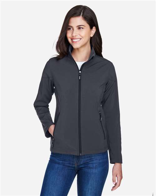 Women's Cruise Two-Layer Fleece Bonded Soft Shell Jacket - - 13294 Carbon 210A7 7-7.9 oz 78184 AB Exclusive Brands CA New ab CORE365 Fleece Full-Zips Jackets Long Sleeves Media Pocket New AB Outerwear Performance Pockets Polyester S&S Exclusive Brands Soft Shells Spandex Water Resistant Womens Zips