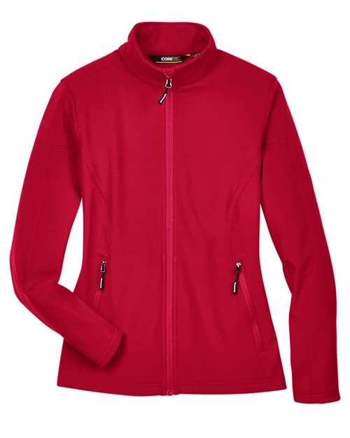 CORE365 78184, Women's Cruise Two-layer Fleece Bonded Soft Shell Jacket, Classic Red