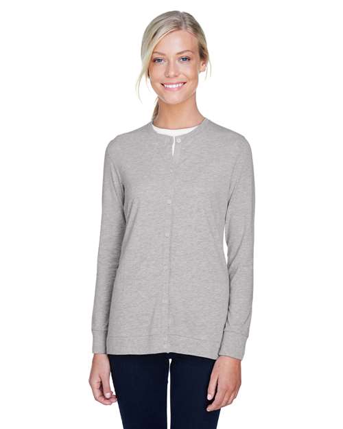 Women's Perfect Fit™ Ribbon Cardigan - - 13307 GREY HEATHER 5-5.9 oz 720B2 AB Exclusive Brands CA New ab Cotton Crewneck Devon & Jones DP181W Knit Long Sleeves New AB Outerwear Polos & Knits S&S Deep Deals S&S Exclusive Brands Spandex Sweaters Tops Womens