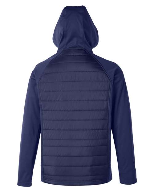 CORE365 CE808, Unisex Techno Lite Hybrid Hooded Jacket, Classic Navy