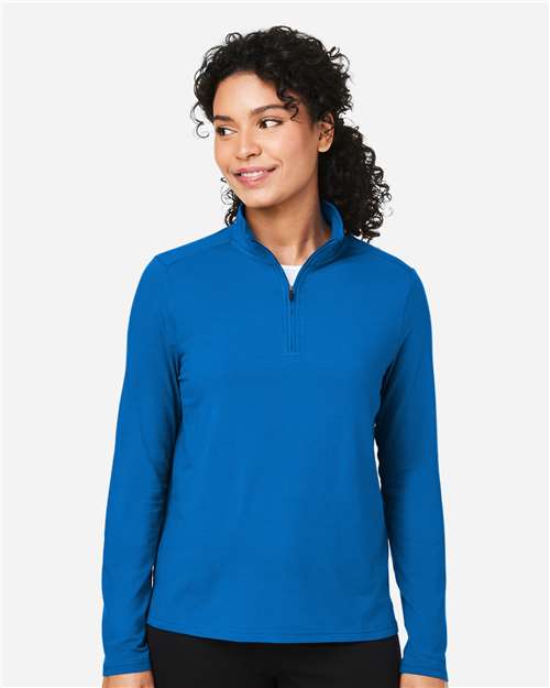 Devon & Jones DG425W, Women's Raleigh Stretch Quarter-zip Pullover, French Blue