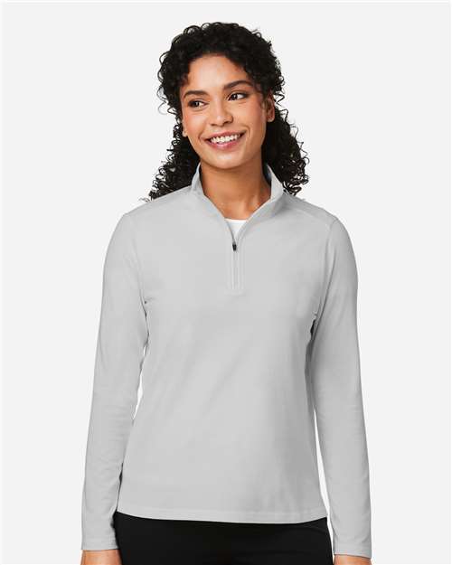 Devon & Jones DG425W, Women's Raleigh Stretch Quarter-zip Pullover, Grey