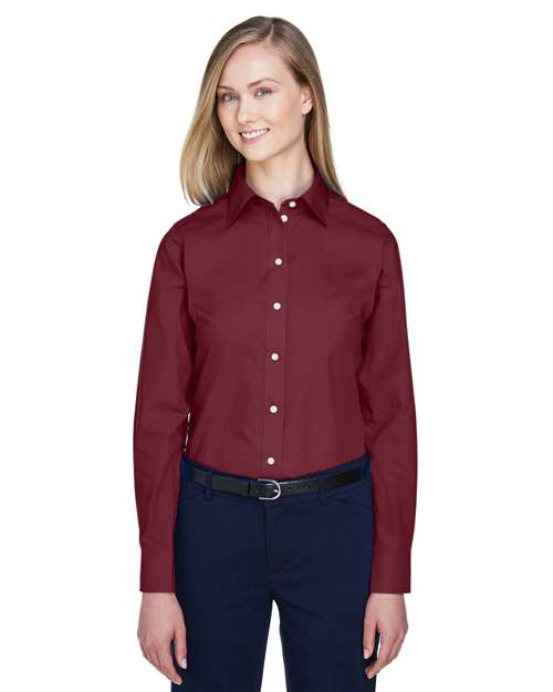 Women's Crown Collection® Broadcloth Woven Dress Shirt - - 13316 - Toronto Screen Printing- Color