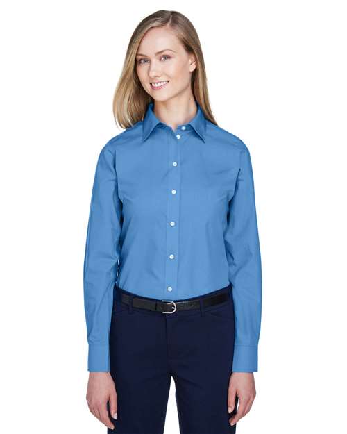Women's Crown Collection® Broadcloth Woven Dress Shirt - - 13316 - Toronto Screen Printing- Color