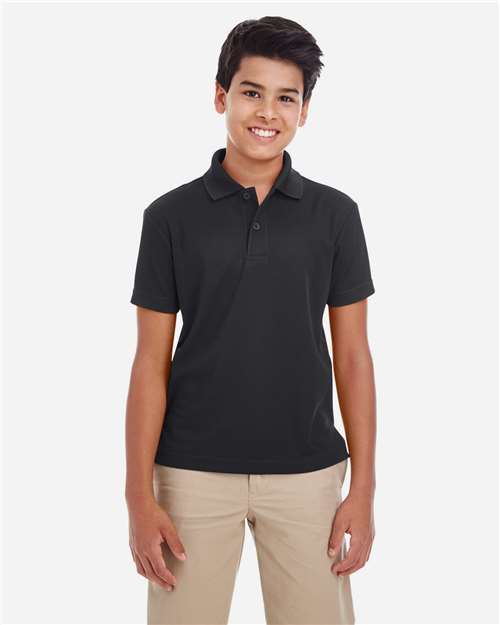 CORE365 88181Y, Youth Origin Performance Piqué Polo, Black