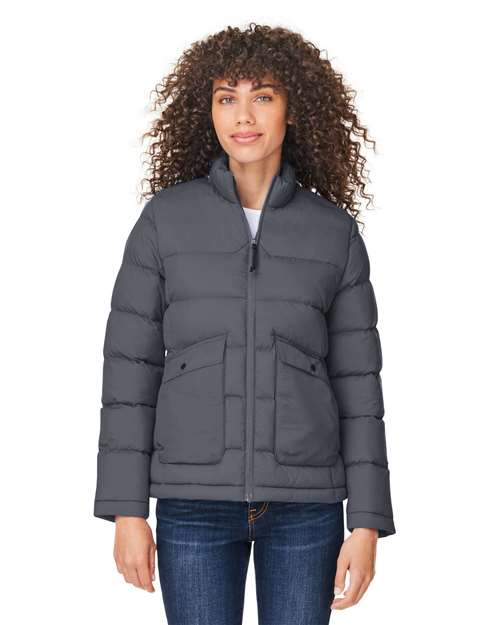 Women's Inspire Puffer Jacket - - 13322 Carbon 313A7 AB Exclusive Brands CA New ab CE720W CORE365 Full-Zips Jackets Long Sleeves New New AB Nylon Outerwear Pockets Puffers S&S Exclusive Brands Water Resistant Womens Zips