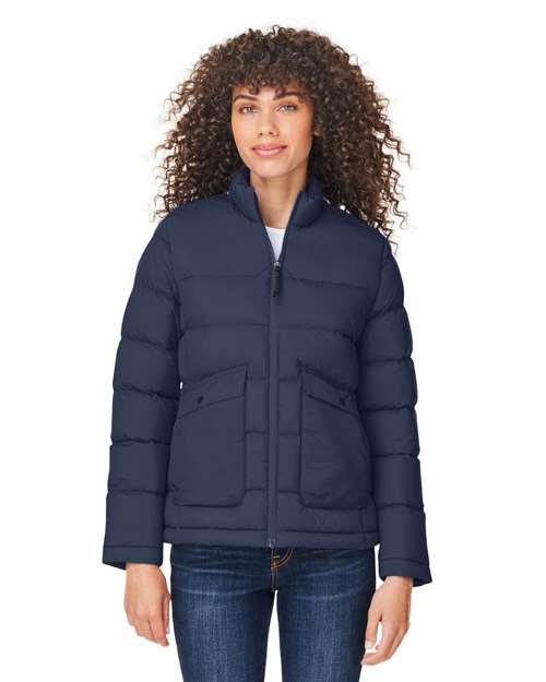 Women's Inspire Puffer Jacket - - 13322 Classic Navy 313A7 AB Exclusive Brands CA New ab CE720W CORE365 Full-Zips Jackets Long Sleeves New New AB Nylon Outerwear Pockets Puffers S&S Exclusive Brands Water Resistant Womens Zips