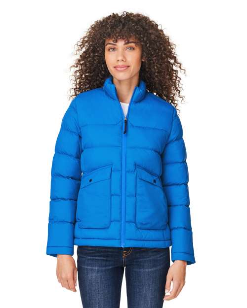 Women's Inspire Puffer Jacket - - 13322 True Royal 313A7 AB Exclusive Brands CA New ab CE720W CORE365 Full-Zips Jackets Long Sleeves New New AB Nylon Outerwear Pockets Puffers S&S Exclusive Brands Water Resistant Womens Zips
