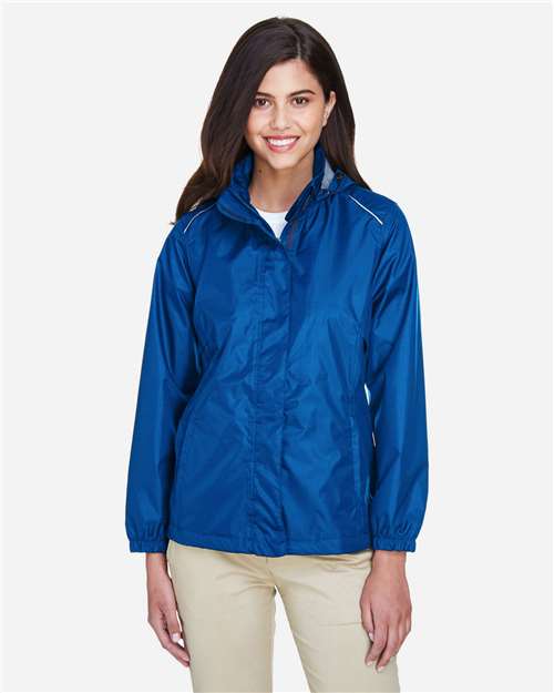 Women's Climate Seam-Sealed Lightweight Variegated Ripstop Jacket - - 13328 True Royal 211A7 4-4.9 oz 78185 AB Exclusive Brands Adjustable CA New ab CORE365 Drawstring Full-Zips Hooded Jackets Long Sleeves Media Pocket New AB Outerwear Performance Pockets Polyester - 100% Rain Coats S&S Exclusive Brands Waterproof Womens Zips