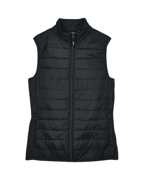 CORE365 CE702W, Women's Prevail Packable Puffer Vest, Black
