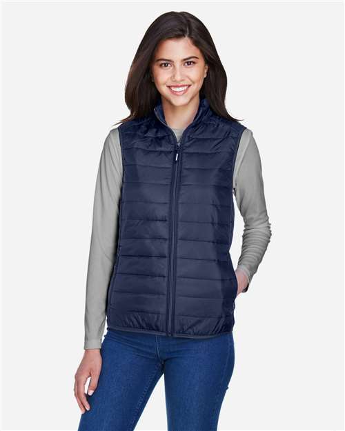 CORE365 CE702W, Women's Prevail Packable Puffer Vest, Classic Navy