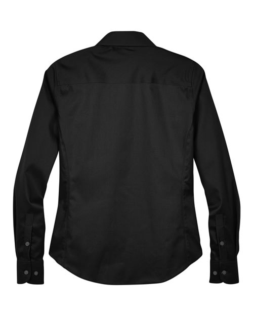 Devon & Jones DG530W, Women's Crown Collection Solid Stretch Twill Woven Dress Shirt, Black