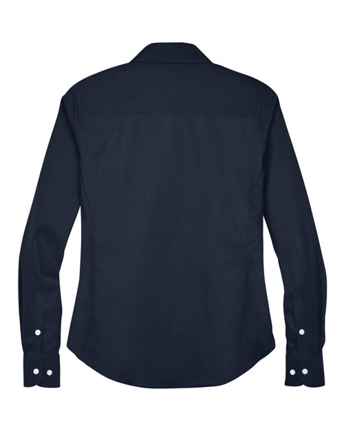 Devon & Jones DG530W, Women's Crown Collection Solid Stretch Twill Woven Dress Shirt, Navy