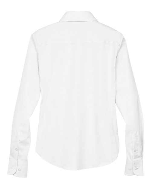 Devon & Jones DG530W, Women's Crown Collection Solid Stretch Twill Woven Dress Shirt, White