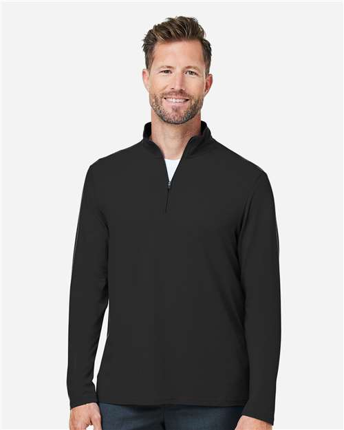 Devon & Jones DG425, Men's Raleigh Stretch Quarter-zip Pullover, Black