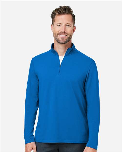 Devon & Jones DG425, Men's Raleigh Stretch Quarter-zip Pullover, French Blue