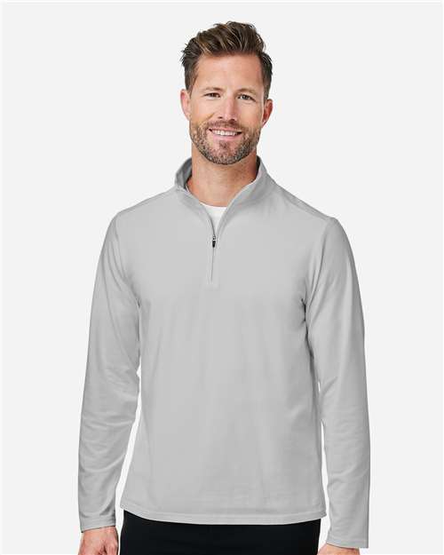 Devon & Jones DG425, Men's Raleigh Stretch Quarter-zip Pullover, Grey