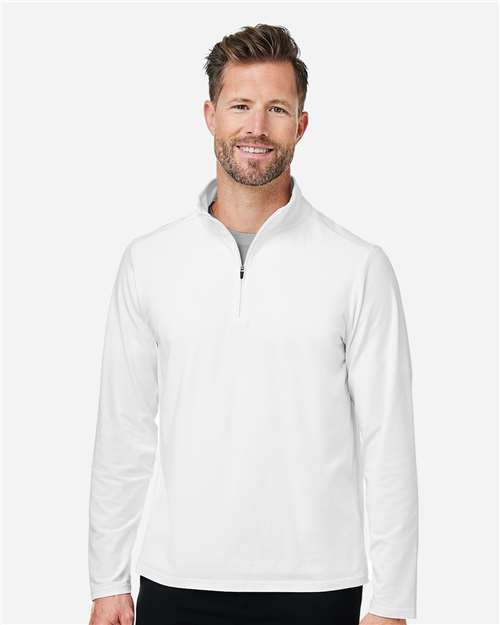 Devon & Jones DG425, Men's Raleigh Stretch Quarter-zip Pullover, White