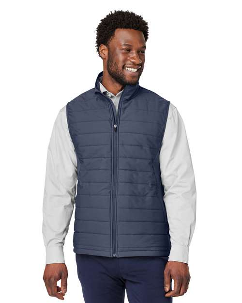 Men's New Classics® Charleston Hybrid Vest - - 13335 Navy Melange Navy 699B2 7-7.9 oz AB Exclusive Brands CA New ab Cotton Devon & Jones DG706 Full-Zips Jackets Mens & Unisex New AB Outerwear Playbook - School & Team Back to School K-12 Playbook - School & Teams Playbook Summer to School Pockets Polyester Puffers S&S Exclusive Brands Sleeveless Vests Zips