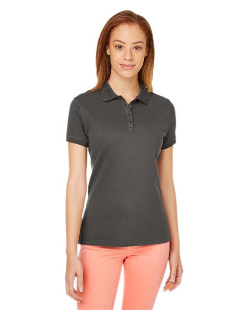 Women's New Classics® Performance Polo - - 13344 Graphite 6-6.9 oz 619B2 AB Exclusive Brands CA New ab Cotton Devon & Jones DG100W Moisture-Management New AB Performance Pique Polos Polos & Knits S&S Exclusive Brands Short Sleeves Spandex Sport Shirts Tops Womens