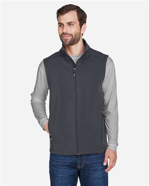 CORE365 CE701, Men's Cruise Two-layer Fleece Bonded Soft Shell Vest, Carbon