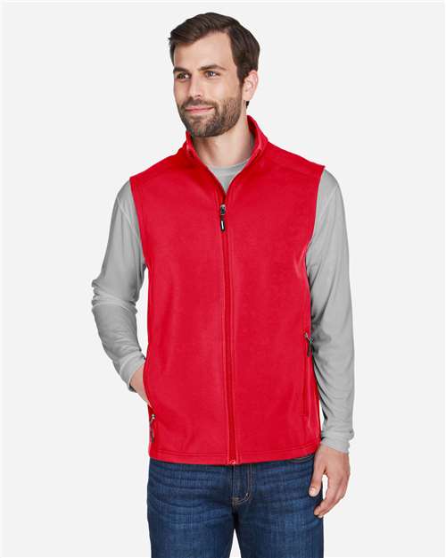 CORE365 CE701, Men's Cruise Two-layer Fleece Bonded Soft Shell Vest, Classic Red