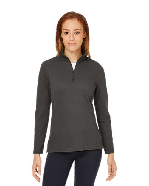 Women's New Classics® Performance Quarter-Zip Pullover - - 13350 Graphite 6-6.9 oz 649B2 AB Exclusive Brands CA New ab Cotton Devon & Jones DG400W Long Sleeves Moisture-Management New AB Polos & Knits Pullovers Quarter-Zips S&S Exclusive Brands Spandex Tops Womens Zips